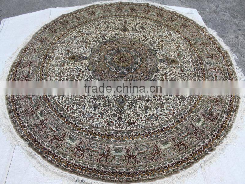 canton luxury handmade silk round carpet