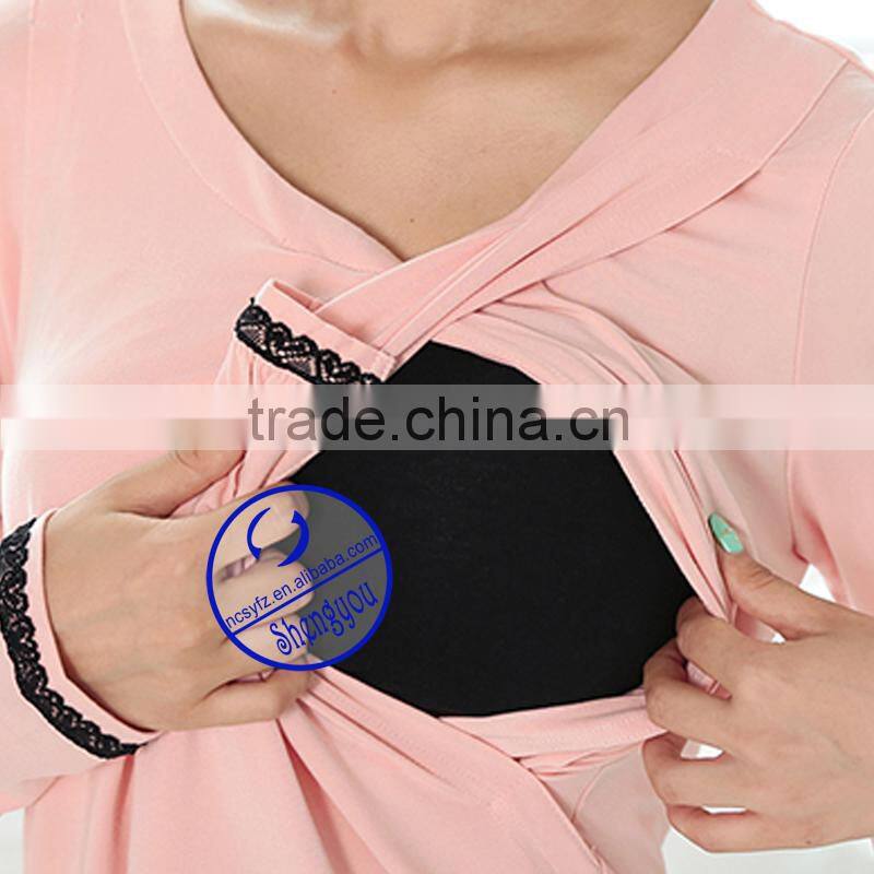 wholesale 100 cotton maternity clothes breastfeeding top