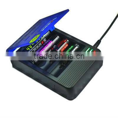 4 slot battery charger 18650 26650 18350 10440 14500 AA AAA battery charger, Li-ion battery charger with 4 LED indicators