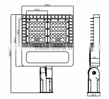 Ultral Thin 100W LED Shoebox Light with 3030 Chip