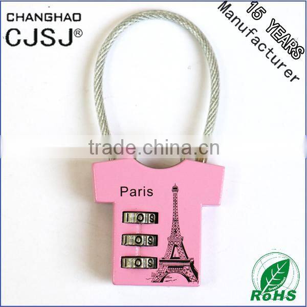CJSJ Hot Sale Cable Padlock CR-839 Combination Digital Combination Padlock