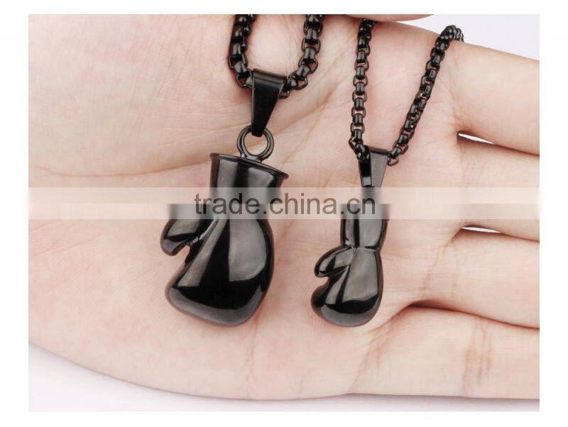 2016 New Technology Mens Black Boxing Gloves Antique Necklace