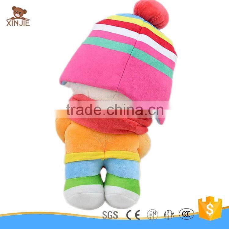 OEM happy girl doll plush toy good quality plush mascot girl doll