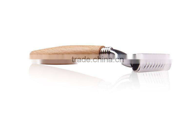Classical 3blade wooden handle shaving razor