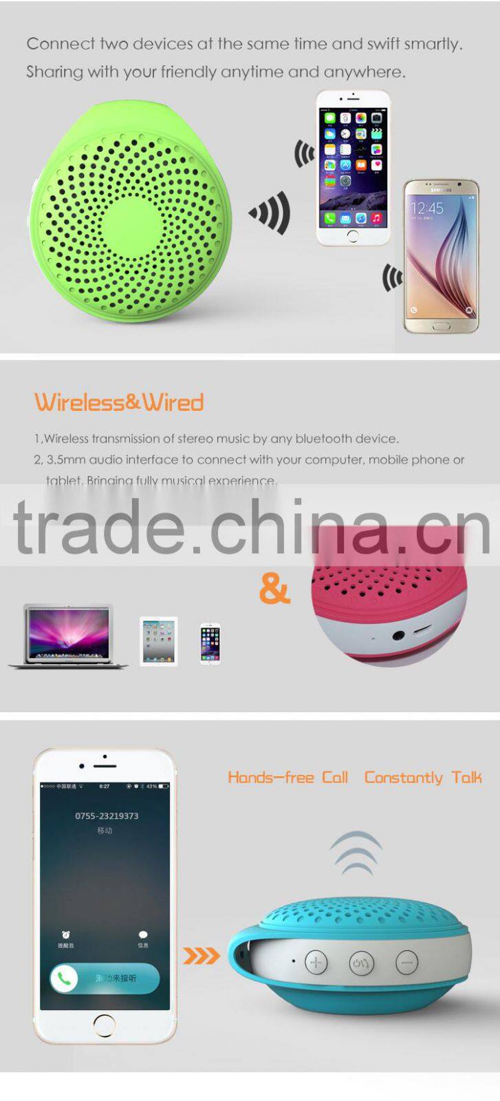 Good bluetooth music quality bluetooth speaker mini for phone hand free