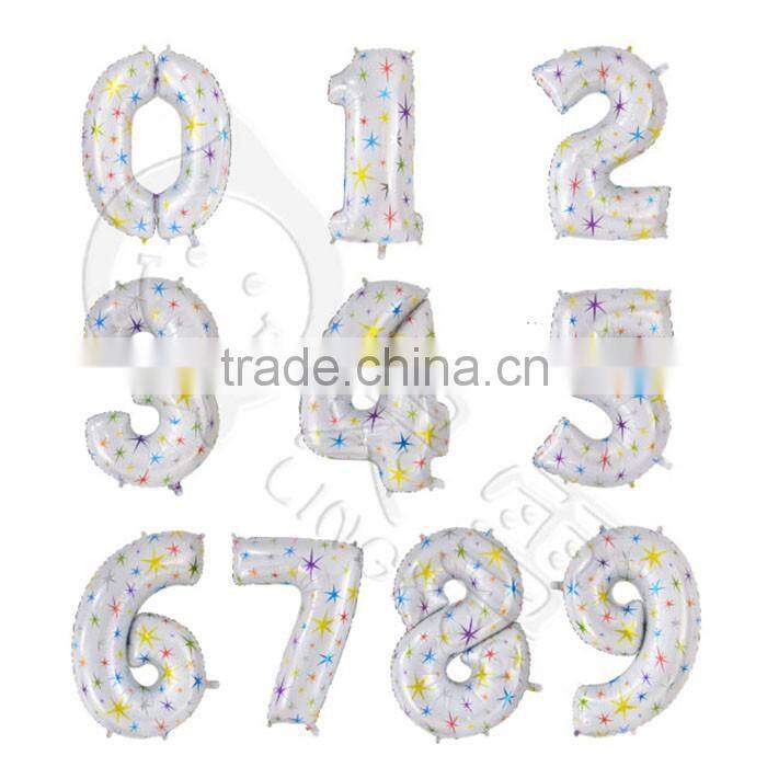 40inch Silver Aluminium Foil Number Balloon for Birthday Party Decoration Balloon