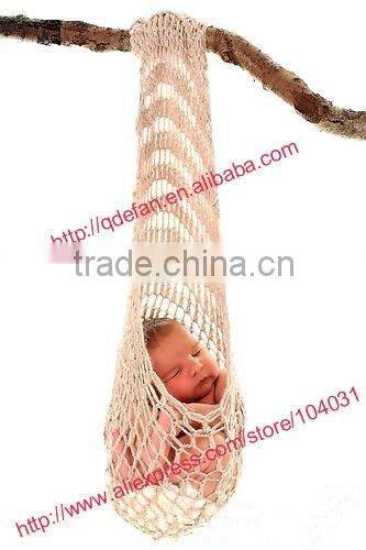 new arrivals crochet Baby Stork Pouch Hanging Photo Prop Cream Boy Or Girl