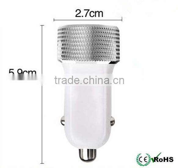 Hiqh quality dual usb car charger for mobile phone/Iphone/Samsung