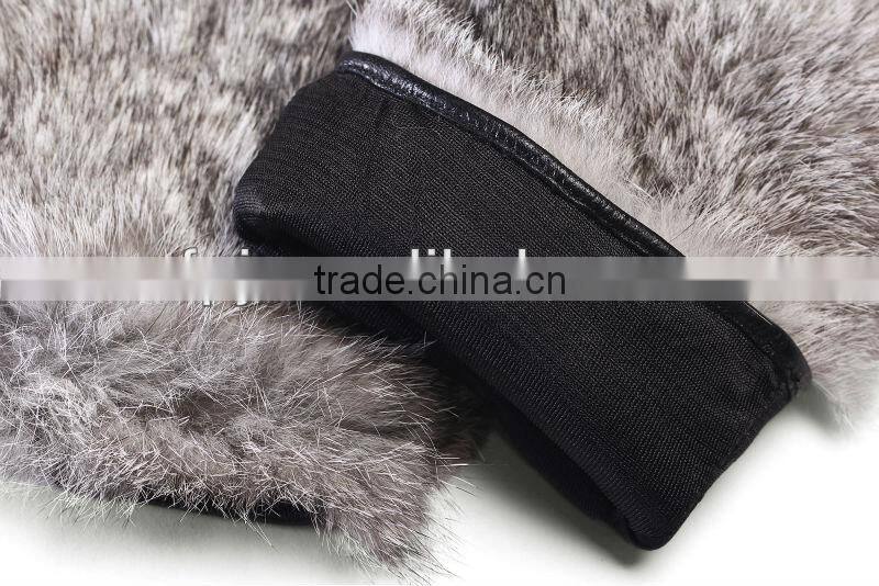 Unique Design Fashion Lady Real Fur Leather Glove