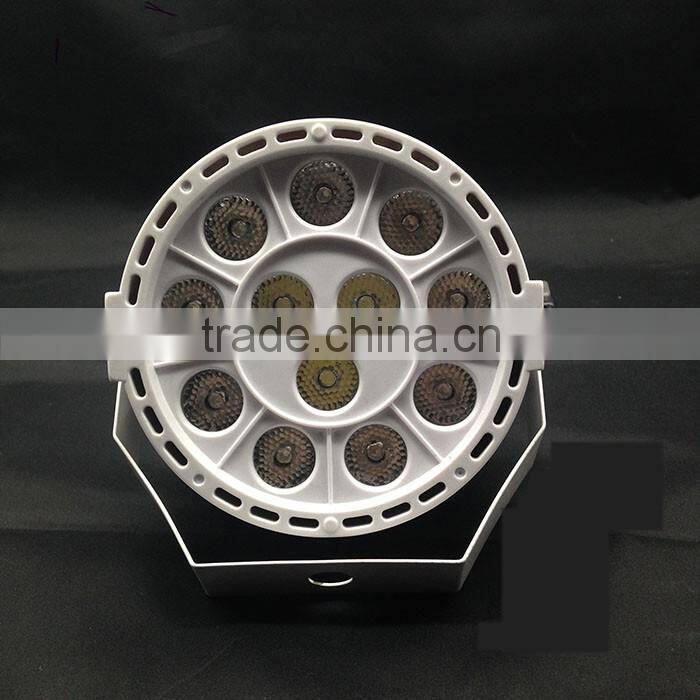 RGBW Plastic Indoor wedding party disco stage LED Par Light 12pcs*1w led effect par can light
