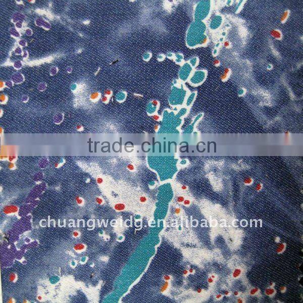 Cheap wholesale comfort printed denim fabric,polyester spandex tight printed denim fitness fabric,,women stained jeans fabric