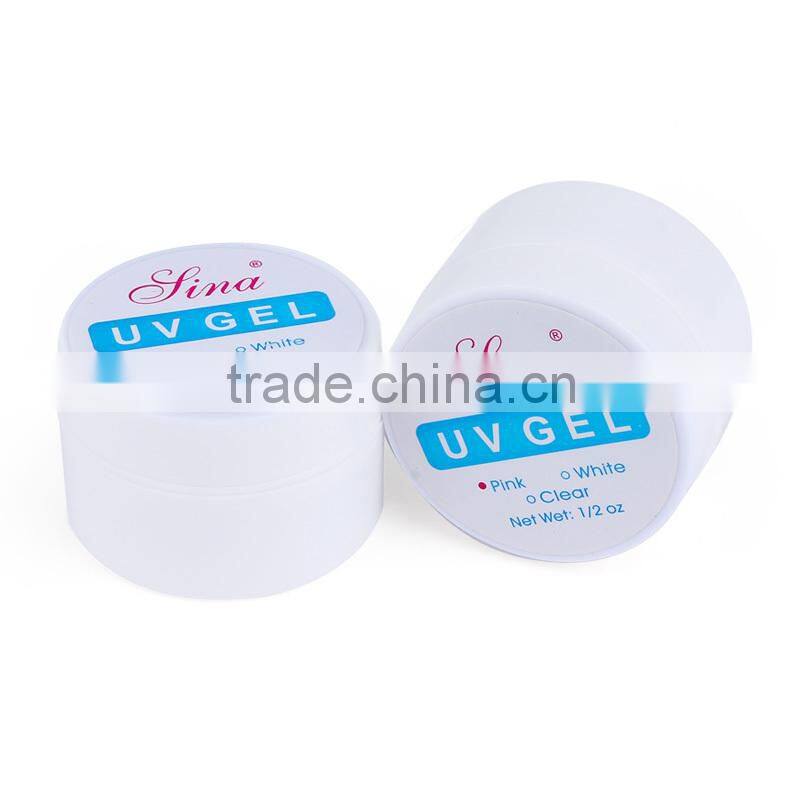 Clear White Pink 15g Nail Gel UV Primer Base Top Coat Builder Decor