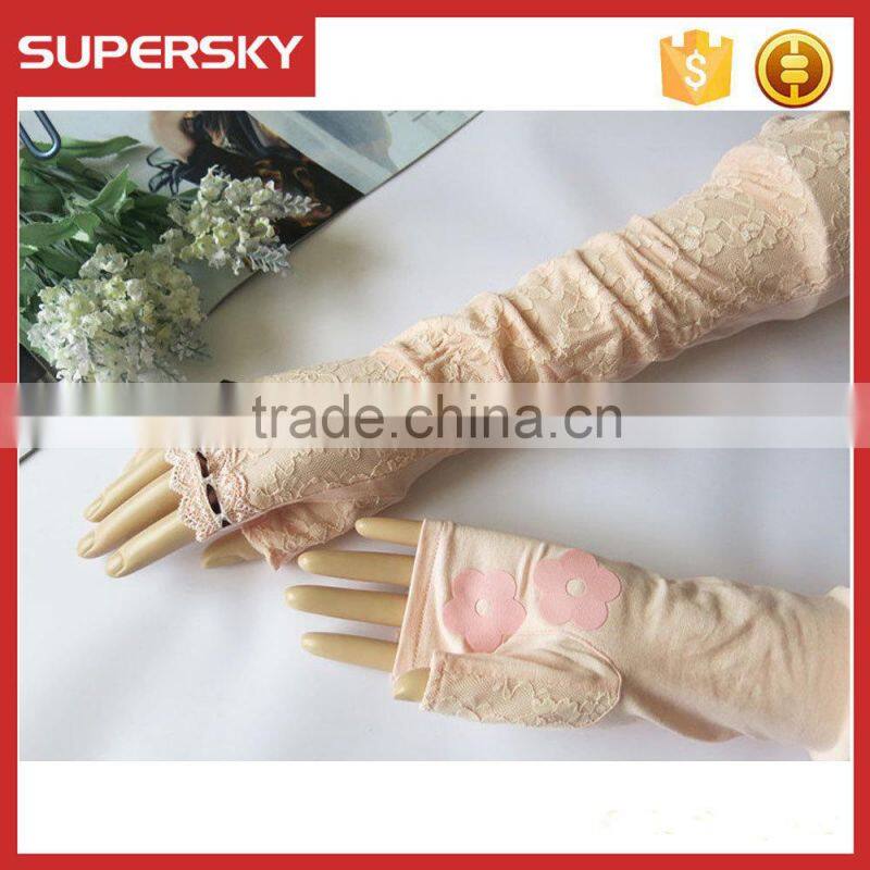 V-380 Wedding fingerless mesh lace wedding dressing bridal glove protection sun block daily gloves