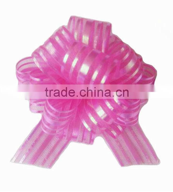 HOT SALE ! Yellow Iridescent Rainbow Mesh Organza Ribbon Butterfly Pull Bow