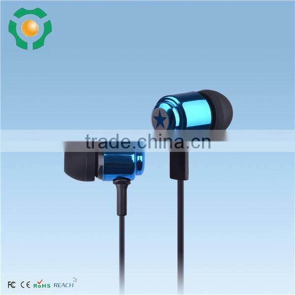 Hot sale cool design metal flat wired earphone metal earplug