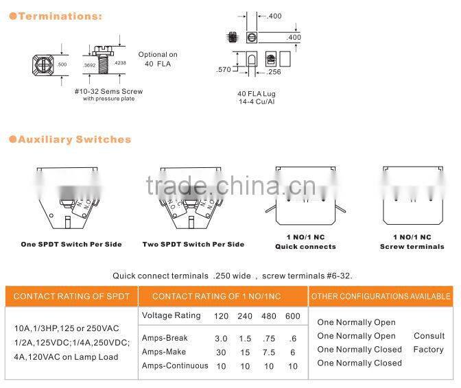 Definite Purpose contactor magnetic contactor AC Contactor(SA-3P-40A-240VAC)