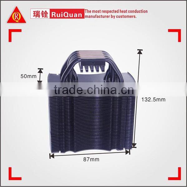High Strength anodized black surface Aluminum Heatsink with 5 pcs Heatpipe