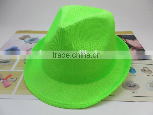Low price promotional polyester sequin fedora hat