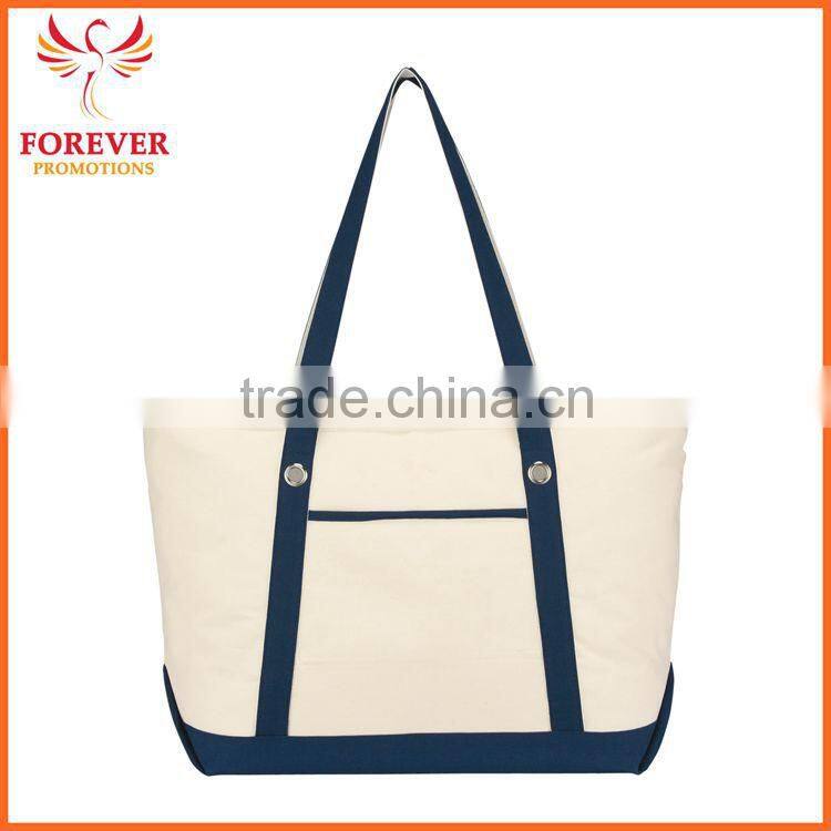 Natural Color Large Cotton Canvas Tote Bag With Custom Logo