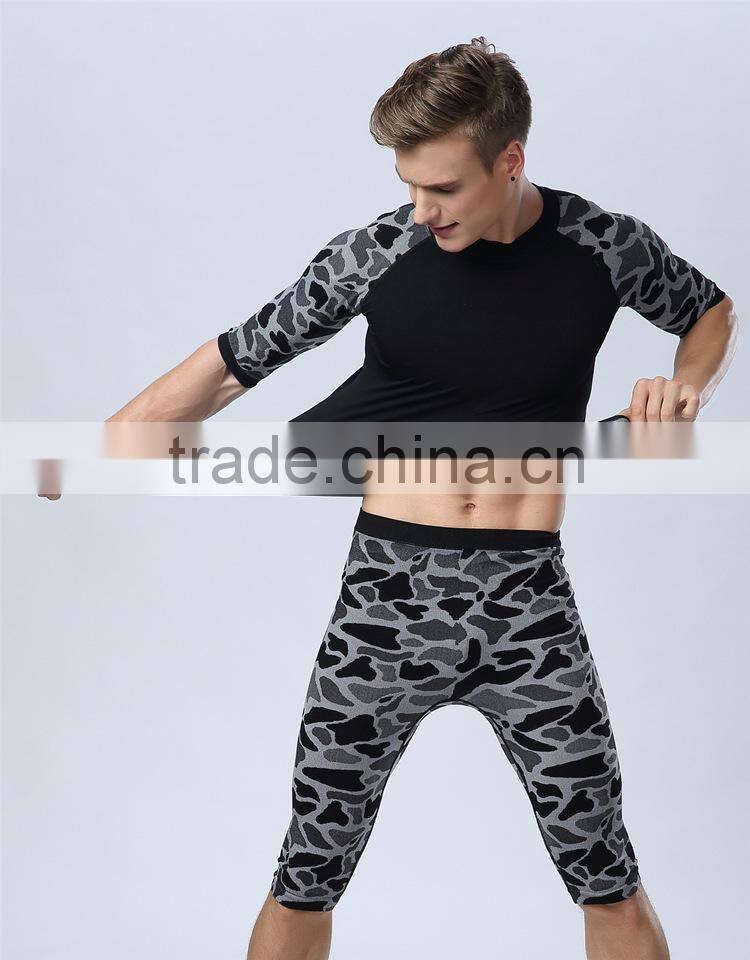 Leopard men breathable quick-drying sports pants 7 minutes of pants