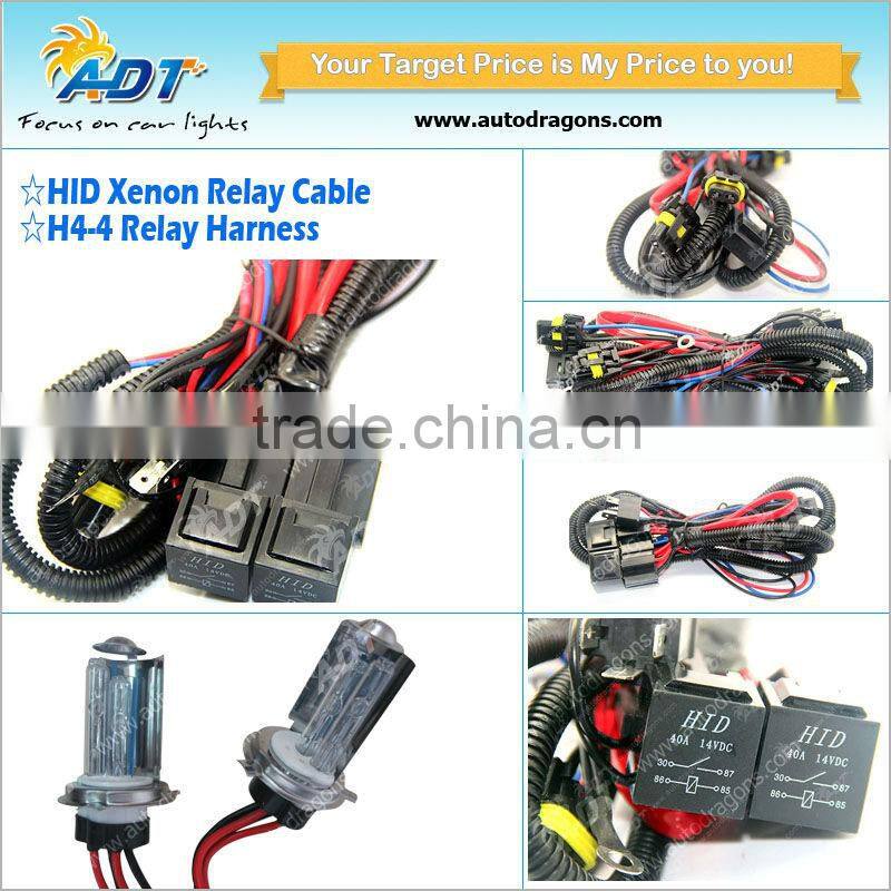 Xenon HID Conversion Kit Relay Wiring Harness H4-4 9005 9006 HB3 HB4 H10 9140 9145