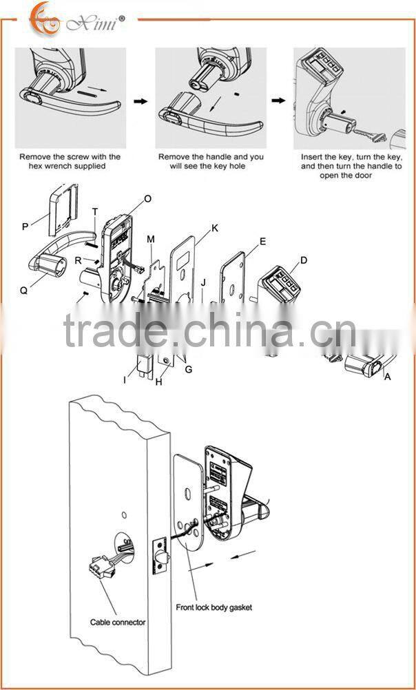 Good quality adel fingerprint lock with key and battery 120 users fingerprint door lock fingerrpint access control system