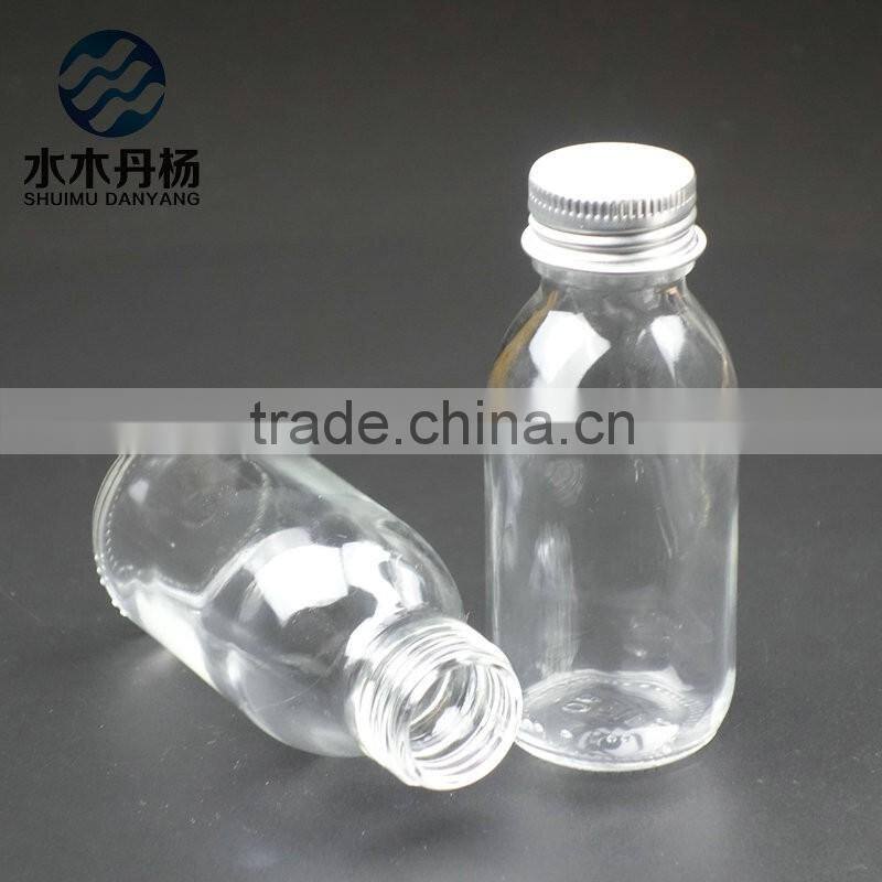 90ml clear pharmaceutical glass bottle syrup glass bottle with gold screw lids