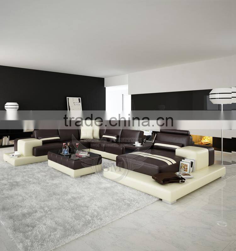 USA Cheap red leather sectinal sofa ON PROMOTION