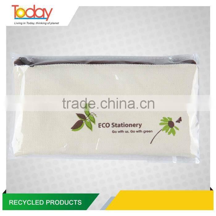 ECOZONE Working with ASI suppliers Natural Recycle pencil pen cotton bag