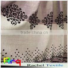 classic style bright color Spark design Linen Cotton flocked upholstery fabric used for curtain sofa cushion material