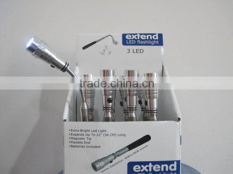Magnetic tip Extend 3LED Flash light