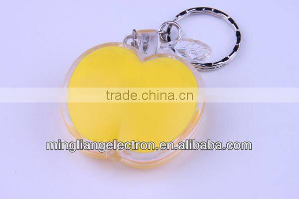 Apple shape led lights keychain