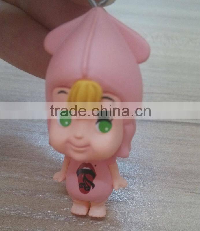 Custom PVC Plastic Toy With Mobile Phone Straps