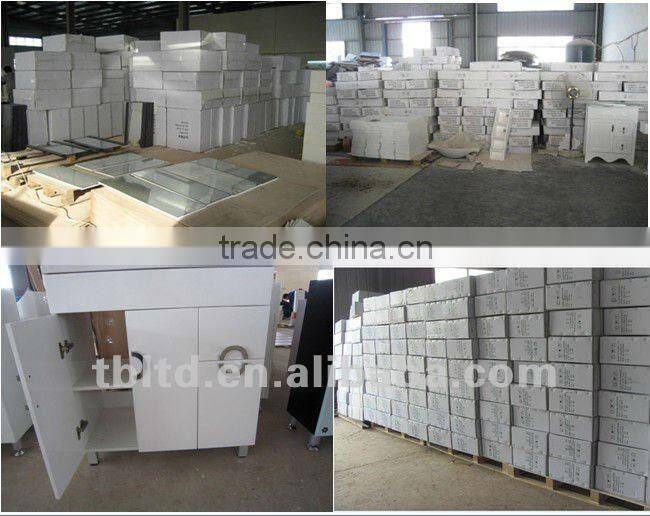 white mirrored MDF, PVC wall mounted acrylic shower tray shower base and bathroom vanity