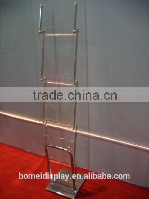 Portable adjustable collapsible folding acrylic brochure holder