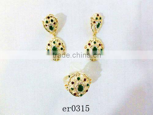 Wholesale preciosa rhinestone earring 24k gold plated beautiful earrings