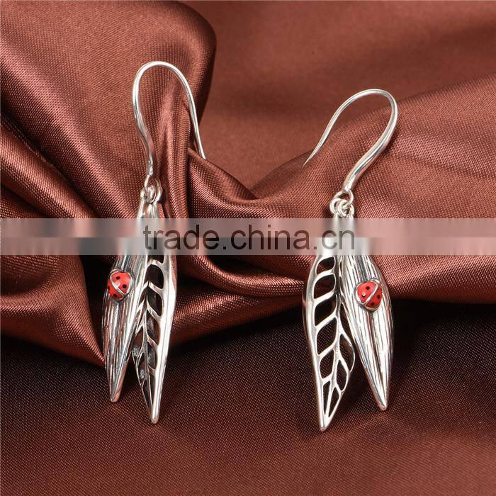 2015 Fashion Design Leaf Shape European Victoria Style Hanging Drop Earring