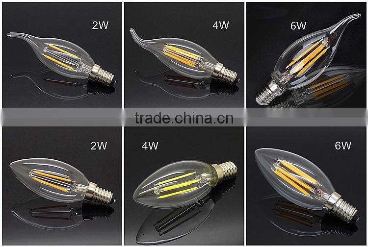 Dimmable 8W E27 LED Filament Bulb 2700K 2W 4W 6W 8W with AC100-240V