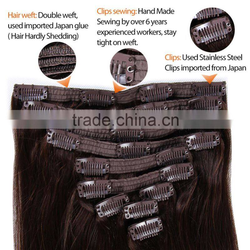 high quality remy bohemian remy clip in human hair extension