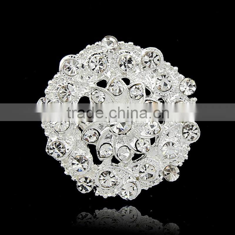 2015 wholesale flower women imitation white gold brooch for wedding invitations prices cloth pin