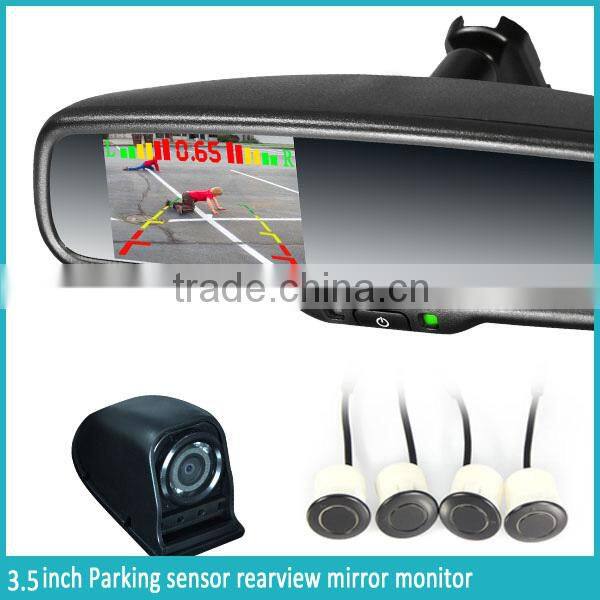 4.3 inch car gps rearview mirror with parking sensor, LCD auto-dimming