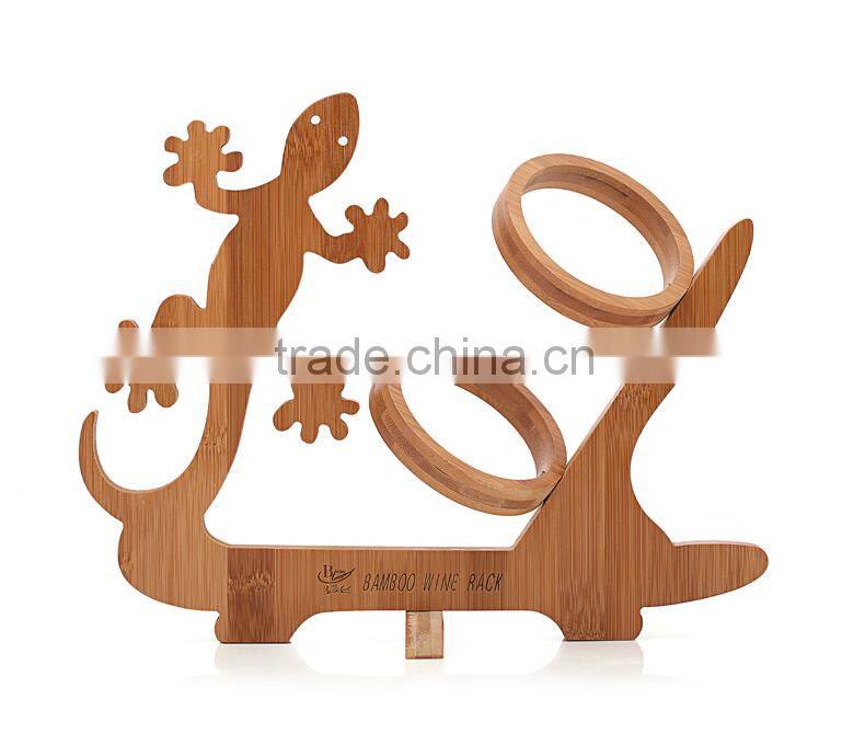 WR009/Factory Direct bamboo wine rack handmade wood bottle wine holder novelty display wine bottle holder