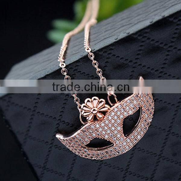 High Quality Mask Design Gold Plating AAA Zircon Necklace