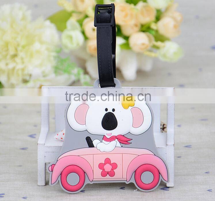 3d lovely design 3D soft pvc luggage tags