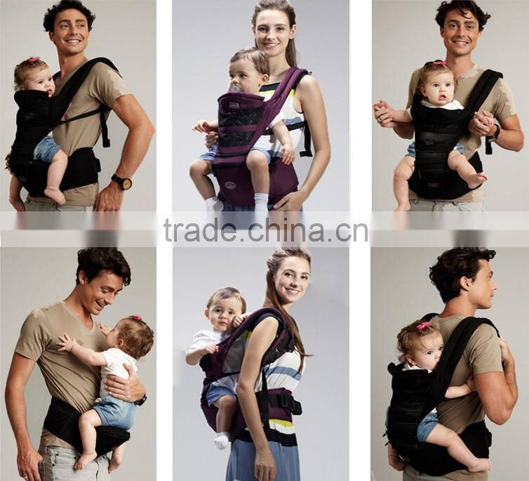 Made in China Export to Europe and America Top Quality Organic Cotton Infants Baby Hipseat Carrier Backpack Sling