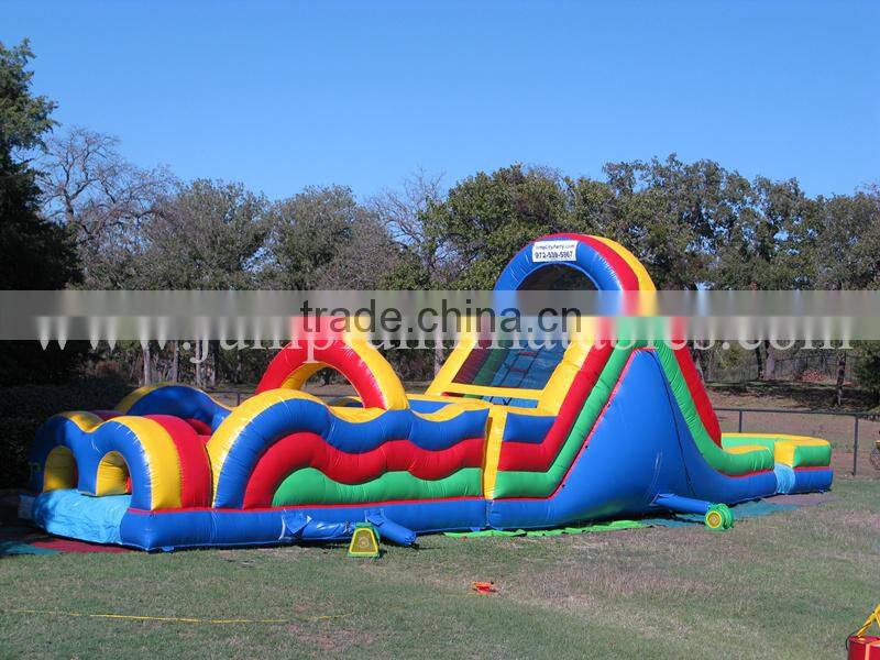 cheap children Obstacle course ocean themed inflatable assault obstacle tunnel course