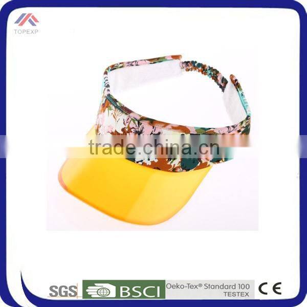 Plastic Brim Floral Printed Visot Hat Sun Hat