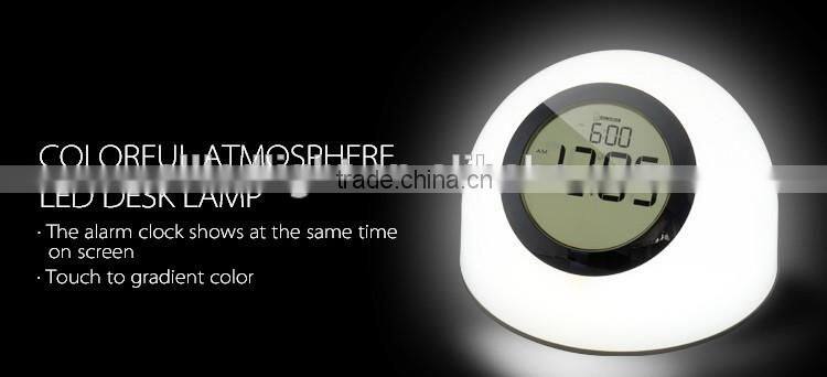 Led Mood Lamp Light with Digital Alarm Clock Lava Lamp 7 Color Chaning Night Light Touch Led Desk Table Lamp