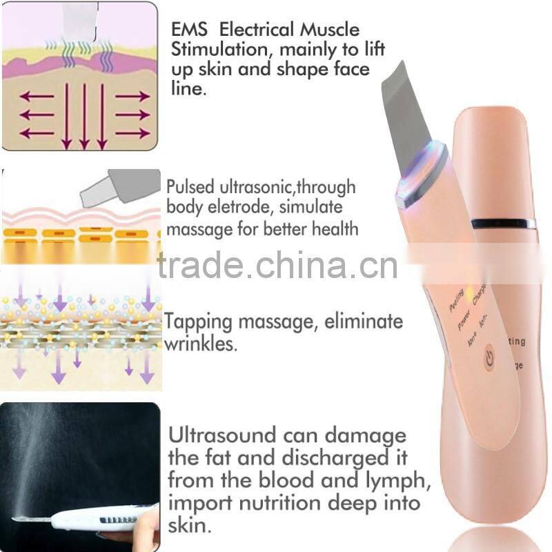 New MINI machine for Facial Ultrasonic Ion Skin Scrubber Care Device Beauty Machine Facial Ultrasonic in home easy to use