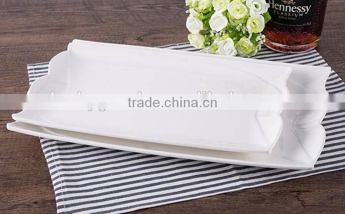 blank Round melamine plate white dinner plate flat plate for hotel
